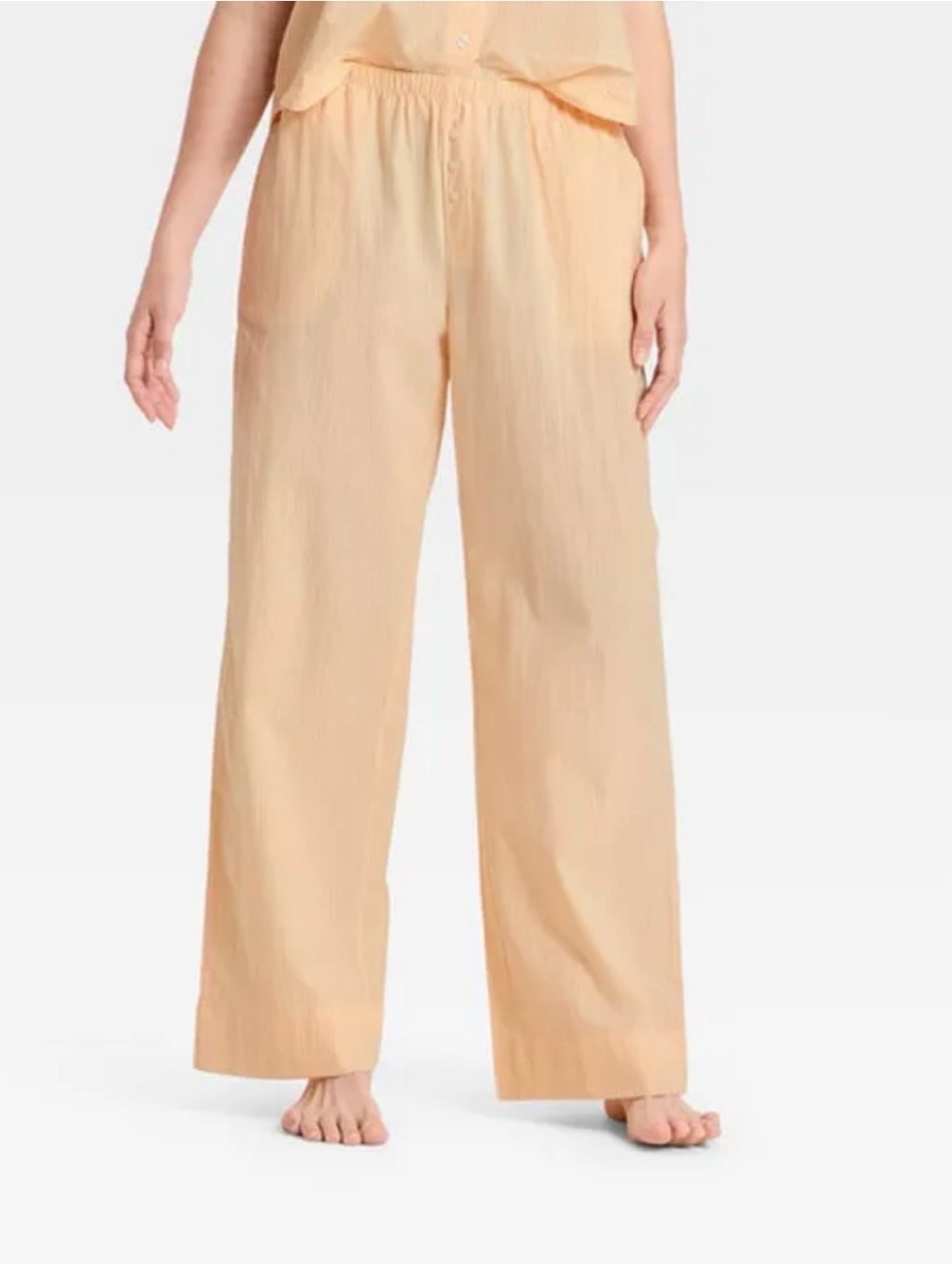 Auden Women's Striped Cotton Blend Pajama Pants, XL Tall - Peach Orange NWT